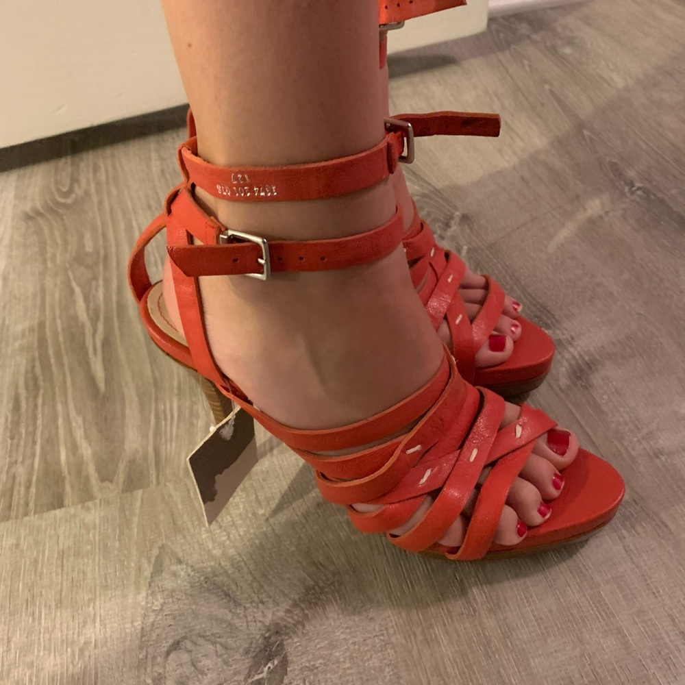 Zara strait leather heels